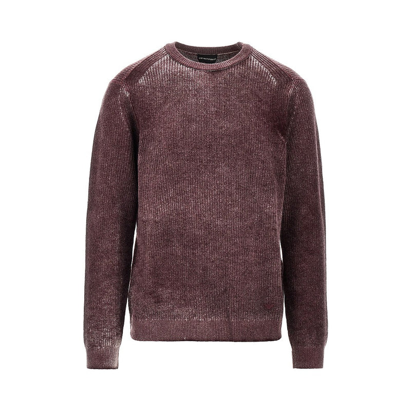 Emporio Armani Emporio Armani Knitted Sweater Faded Effect Purple - World Class Fashion