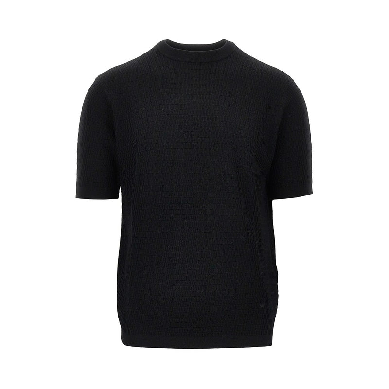 Emporio Armani Emporio Armani Virgin Wool Knitted T-shirt Black - World Class Fashion