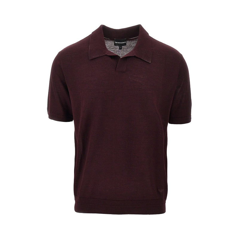 Emporio Armani Emporio Armani Virgin Wool Silk Polo Shirt Red - World Class Fashion