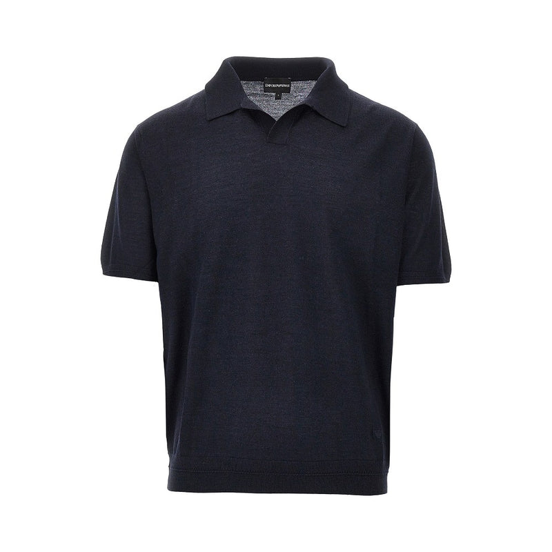 Emporio Armani Emporio Armani Virgin Wool Silk Polo Shirt Blue Men - World Class Fashion