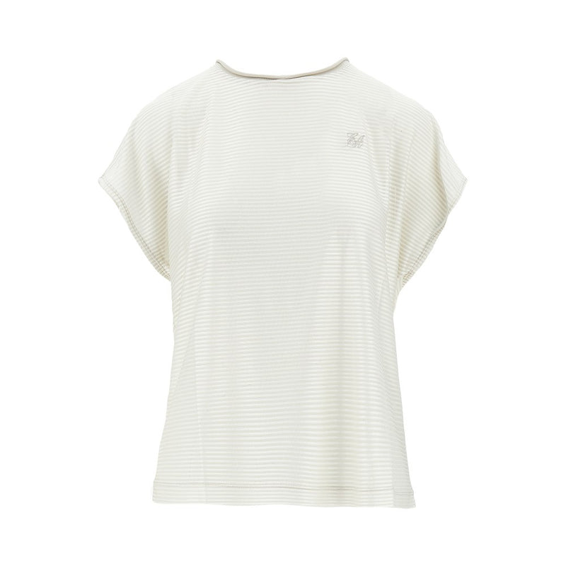 Emporio Armani Emporio Armani Icon Striped Knitted Top Beige - World Class Fashion
