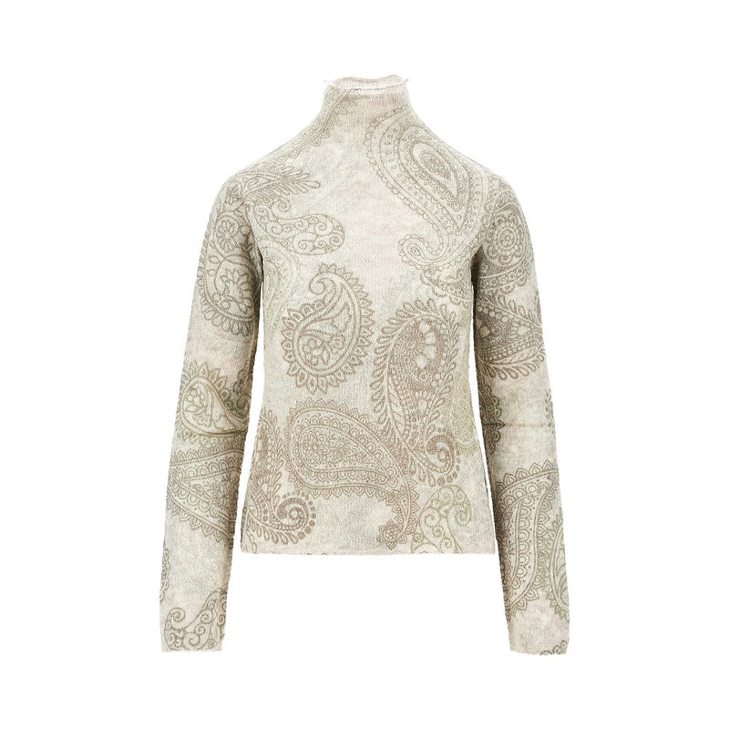 Emporio Armani Emporio Armani Knitted Sweater Paisley Green Women - World Class Fashion