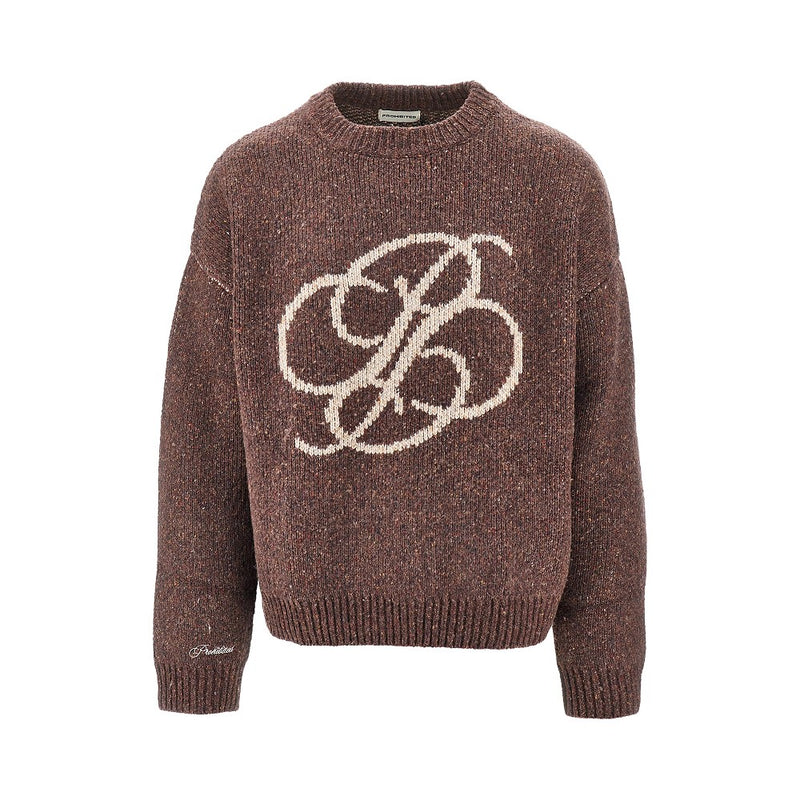 Prohibited Prohibited 'Double P' Wool-blend Sweater Brown - World Class Fashion
