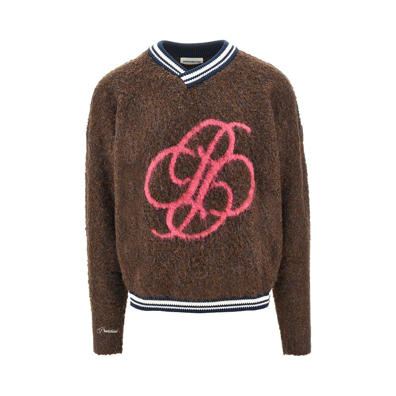 Prohibited Prohibited Fuzzy Knit Sweater Brown Men - World Class Fashion