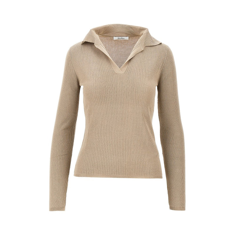 Max Mara Max Mara Cashmere Silk Polo Shirt Beige Women - World Class Fashion