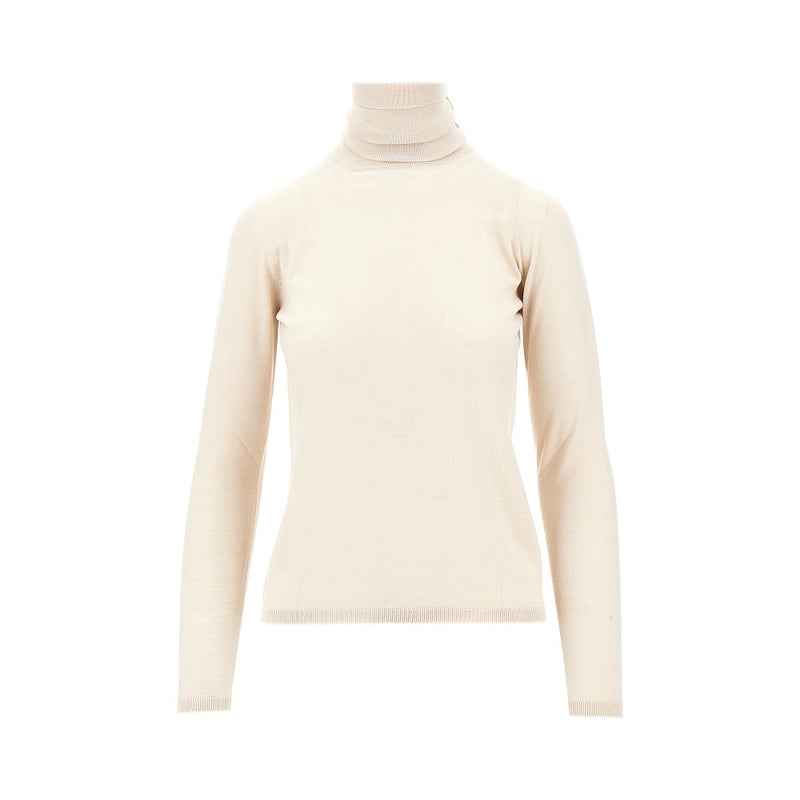 Max Mara Max Mara Virgin Wool Turtleneck Beige Women - World Class Fashion