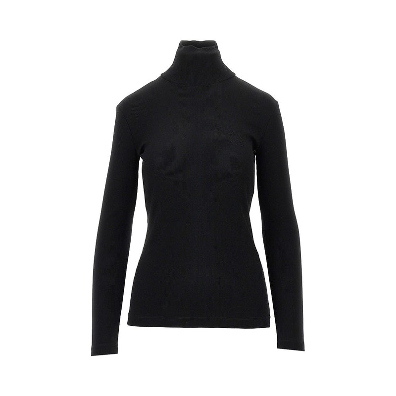 Max Mara Max Mara Wool Jersey Turtleneck Top Black - World Class Fashion