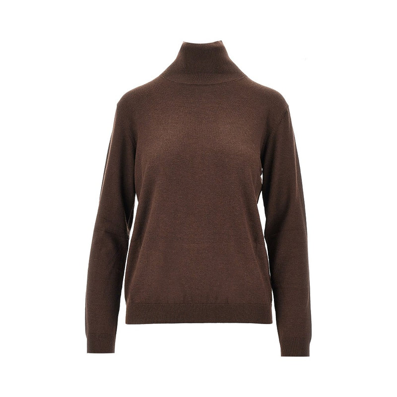 Max Mara Weekend Max Mara Weekend Silk Wool Turtleneck Brown - World Class Fashion