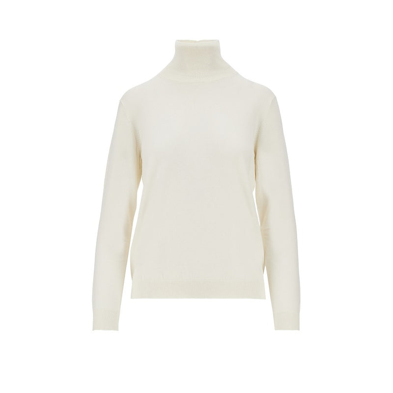 Max Mara Weekend Max Mara Weekend Silk Wool Turtleneck White - World Class Fashion