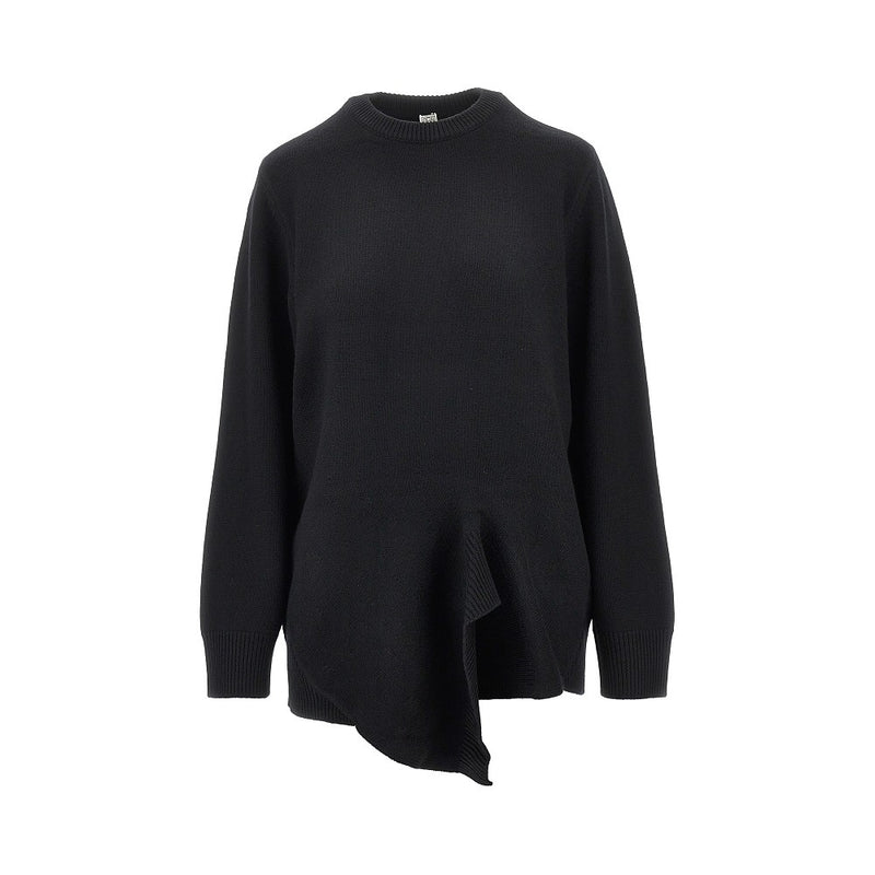 Toteme Toteme Wool Cashmere Asymmetrical Sweater Black - World Class Fashion