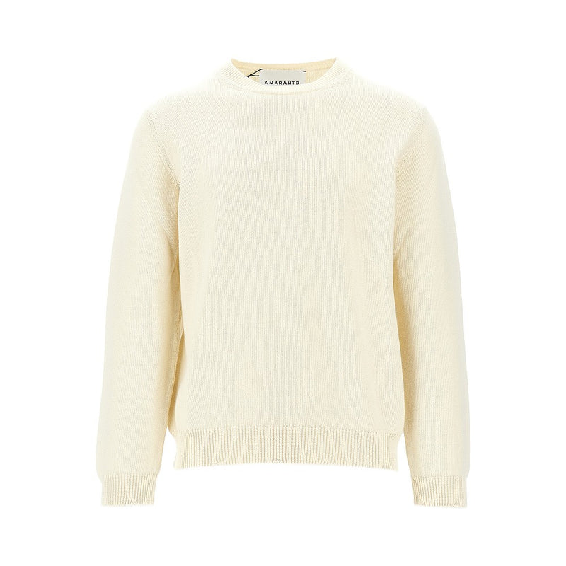 Amaranto Amaranto Cotton Sweater Distressed White Men - World Class Fashion