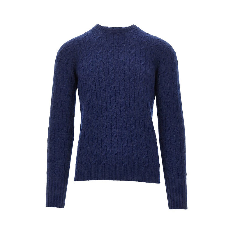 Drumohr Drumohr Cashmere Cable Knit Sweater Blue - World Class Fashion