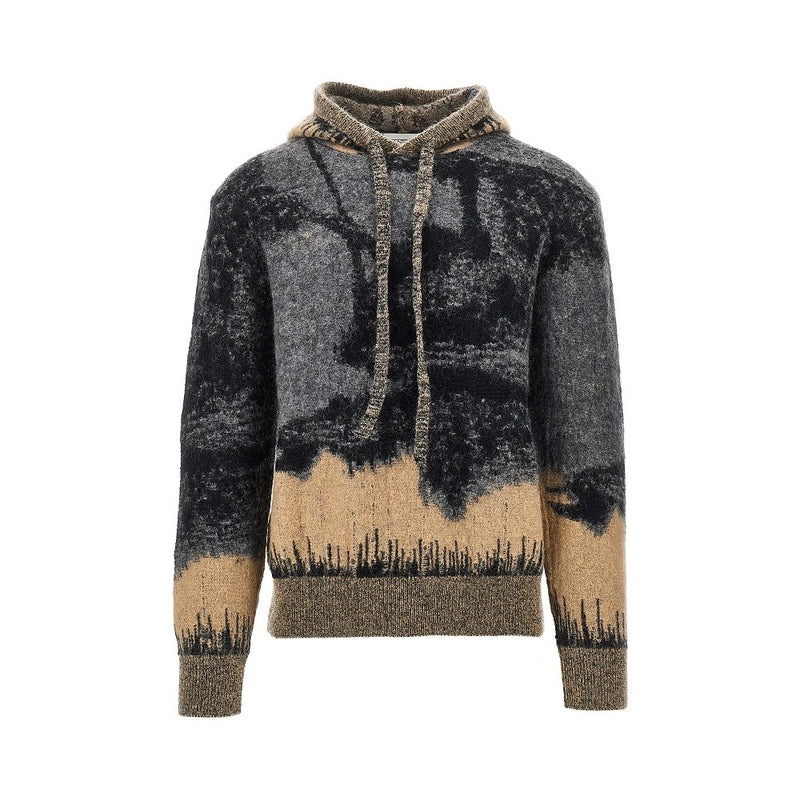 Laneus Laneus Mohair-blend Sweatshirt With Jacquard Motif - World Class Fashion