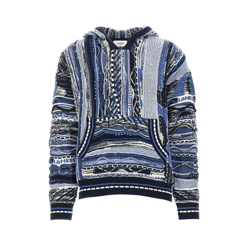 Laneus Laneus Jacquard Knit Hoodie Multicolor Men - World Class Fashion
