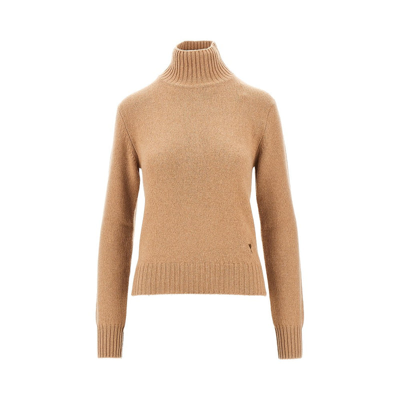 Ami Ami Cashmere Standing Collar Sweater Beige - World Class Fashion