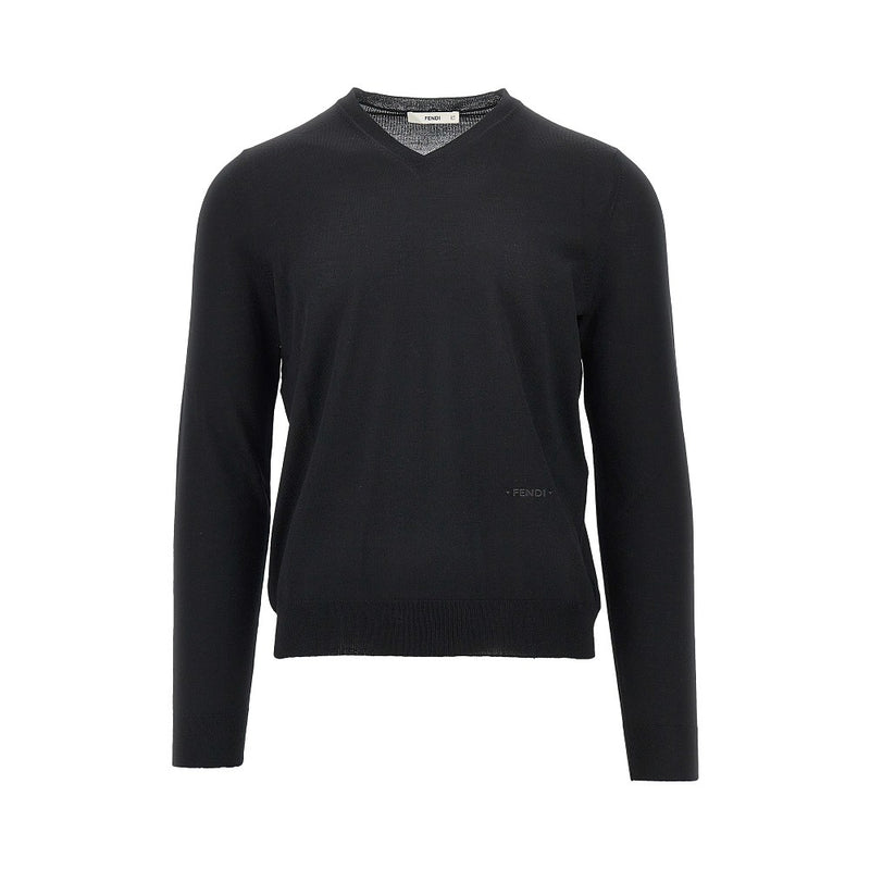 Fendi Fendi V-neck Wool Sweater Black Men - World Class Fashion