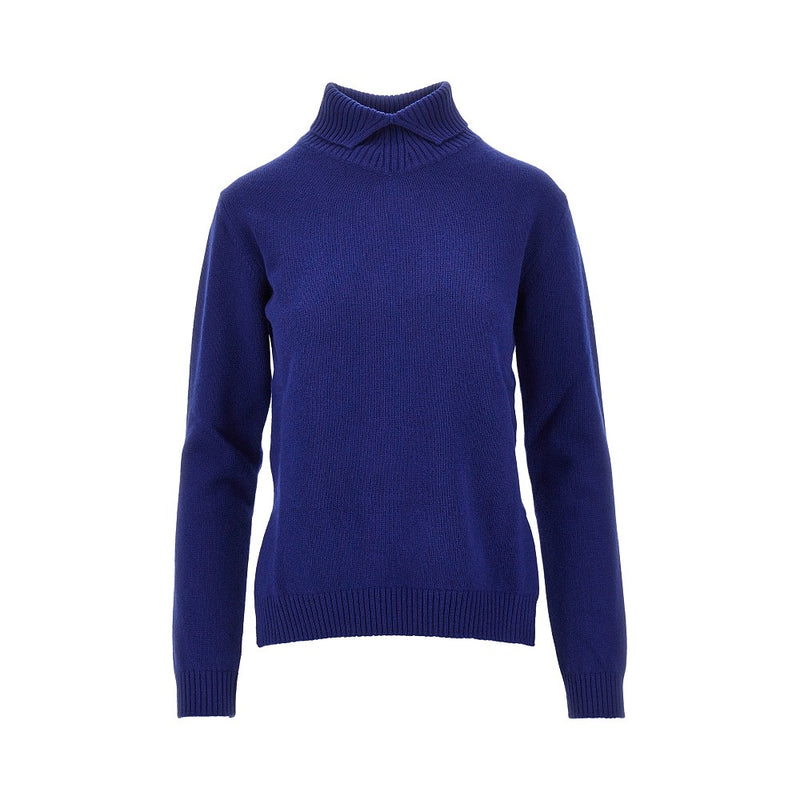 Jil Sander Jil Sander Split Collar Wool Sweater Blue Women - World Class Fashion