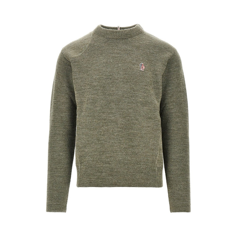 Moncler Grenoble Moncler Grenoble Logo Patch Wool Sweater Green - World Class Fashion
