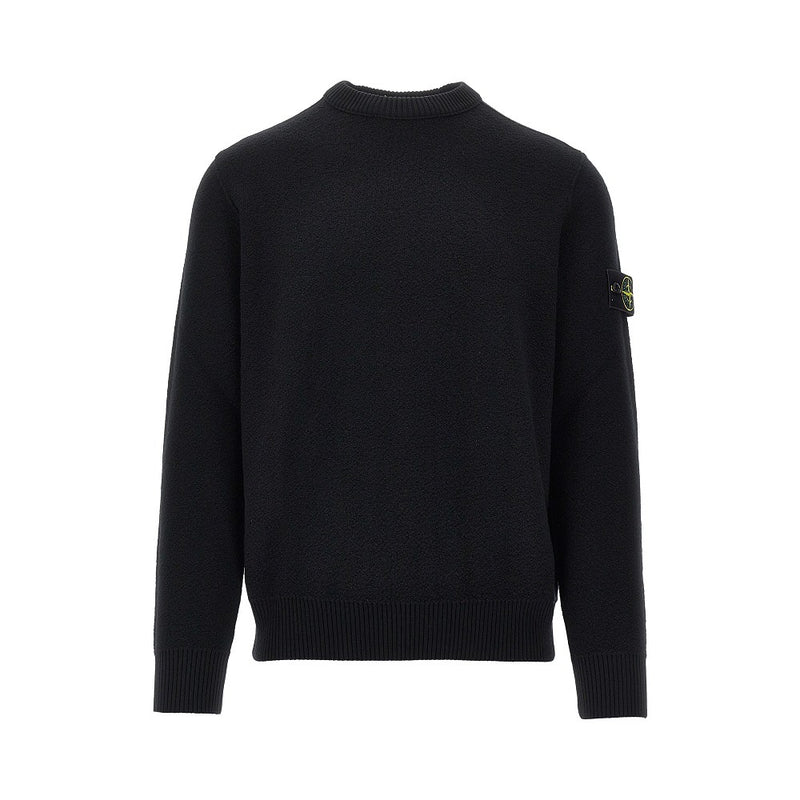 Stone Island Stone Island Virgin Wool Crewneck Sweater Black - World Class Fashion