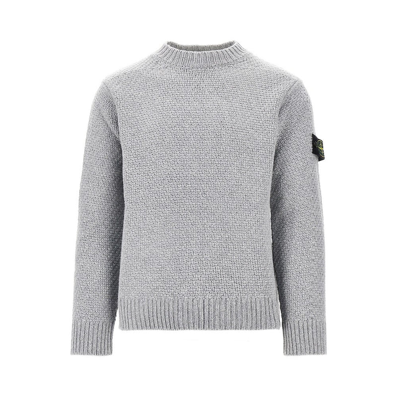 Stone Island Stone Island Lambswool Crewneck Sweater Grey - World Class Fashion