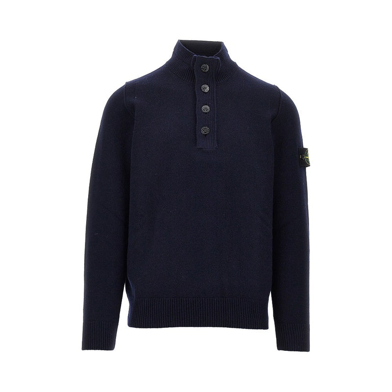 Stone Island Stone Island Knitted Sweater With Logo Badge - World Class Fashion