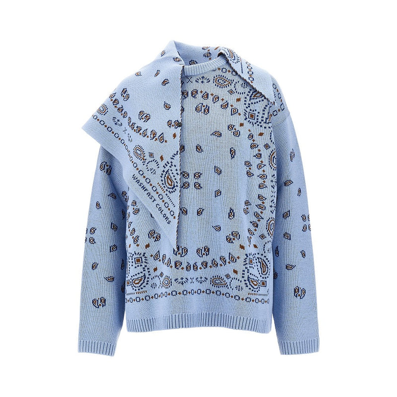 Alanui Alanui Bandana Jacquard Sweater Blue Women - World Class Fashion