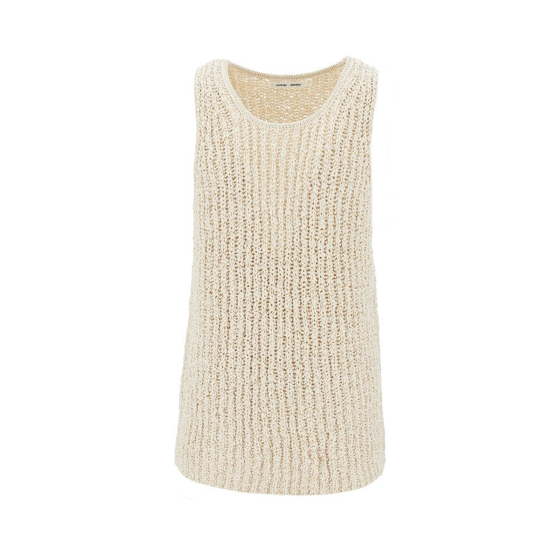 Cmmn Swdn Cmmn Swdn Eli Woven Knitted Cotton Tank Top White - World Class Fashion