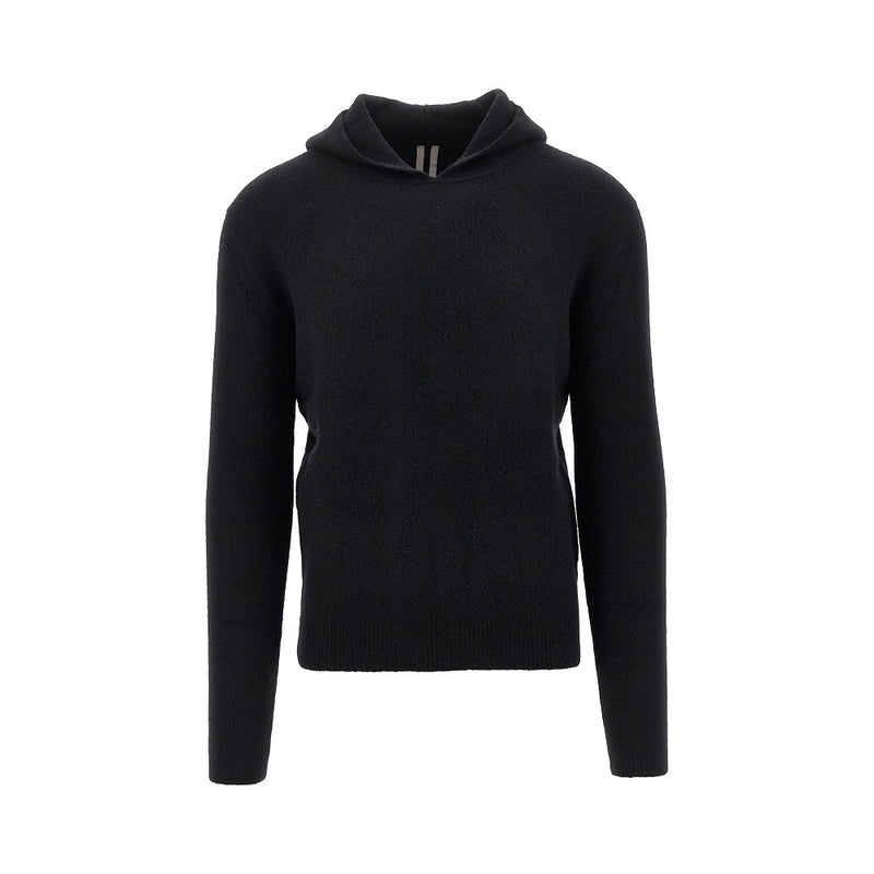 Rick Owens Rick Owens Knitted Hooded Sweater Black - World Class Fashion