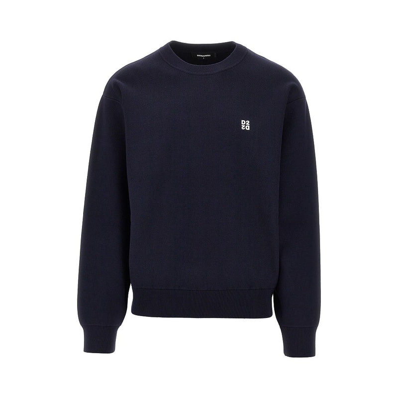 Dsquared2 Dsquared2 Knitted Sweater With Logo Blue Men - World Class Fashion