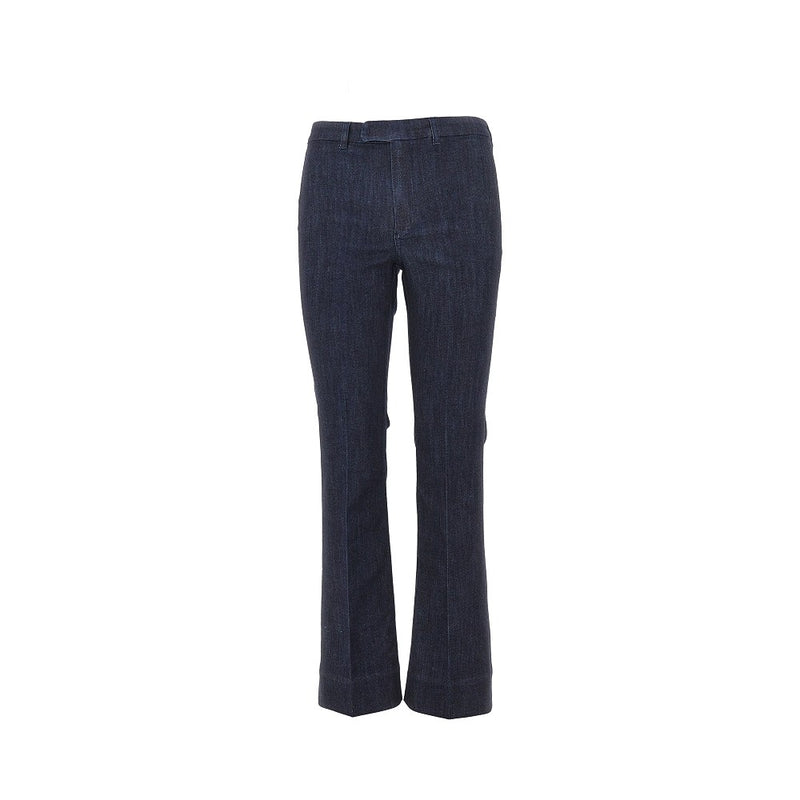 Max Mara S Max Mara S Stretch Denim Cropped Pants Blue - World Class Fashion