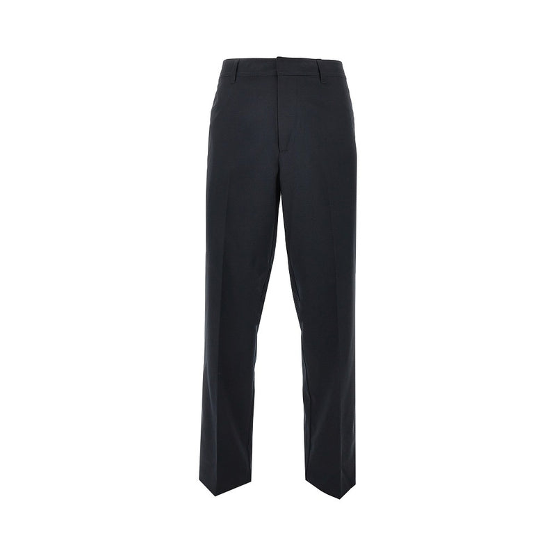 Emporio Armani Emporio Armani Micro-textured Wool Pants Blue Men - World Class Fashion