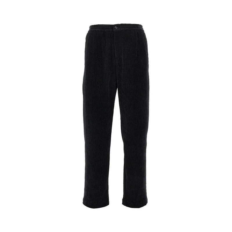 Emporio Armani Emporio Armani Ribbed Chenille Pants Black Men - World Class Fashion