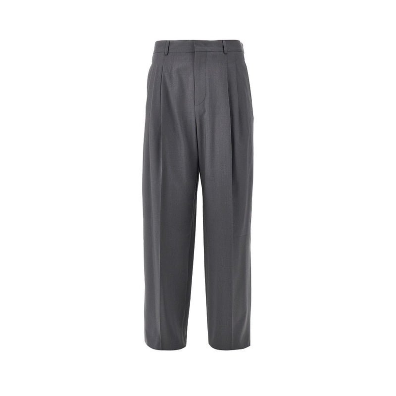 Emporio Armani Emporio Armani Wool Pleated Pants Grey Men - World Class Fashion