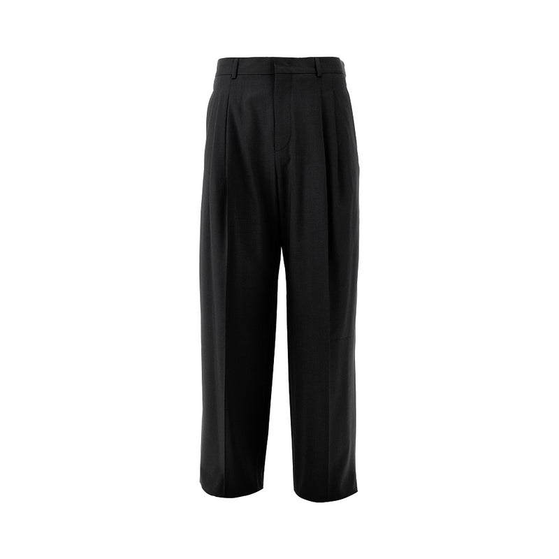 Emporio Armani Emporio Armani Wool Pleated Pants Black Men - World Class Fashion