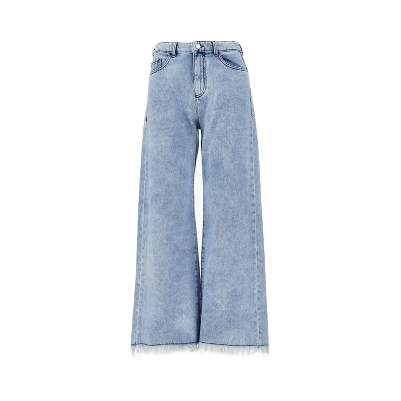 Emporio Armani Emporio Armani J33 Frayed Denim Pants Blue Women - World Class Fashion