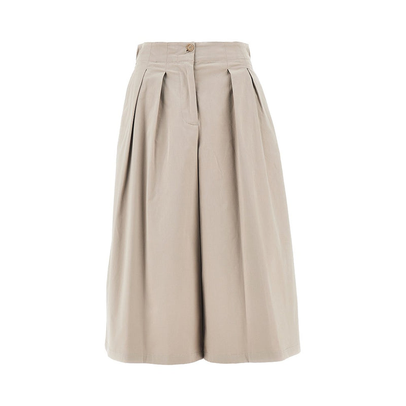 Emporio Armani Emporio Armani Stretch Cotton Cropped Pants Beige Women - World Class Fashion