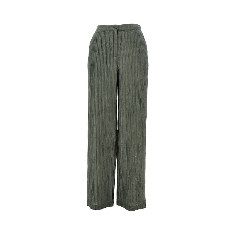 Emporio Armani Emporio Armani Textured Lurex Taffetà Pants Green - World Class Fashion