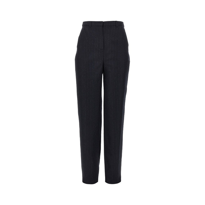 Emporio Armani Emporio Armani Wool-blend Pinstriped Pants Blue Women - World Class Fashion