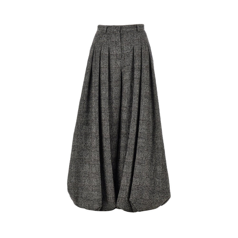 Emporio Armani Emporio Armani Prince Of Wales Wide-leg Pants Grey - World Class Fashion