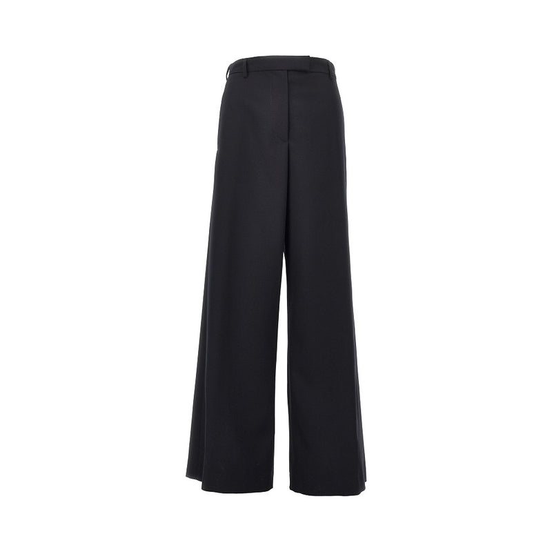 Dries Van Noten Dries Van Noten Wool Gabardine Wide Leg Pants - World Class Fashion