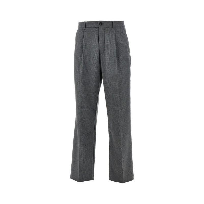 Les Deux Les Deux Reece Mini Check Viscose-blend Pants Grey - World Class Fashion