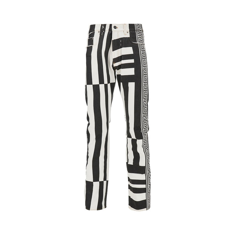 Versace Versace Sylvester Print Denim Jeans White Men - World Class Fashion