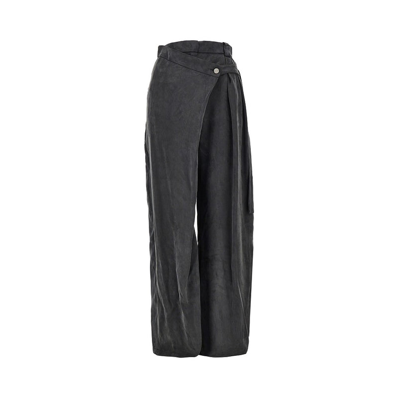 Pinko Pinko Wrap-over Twill Pants Black Women - World Class Fashion