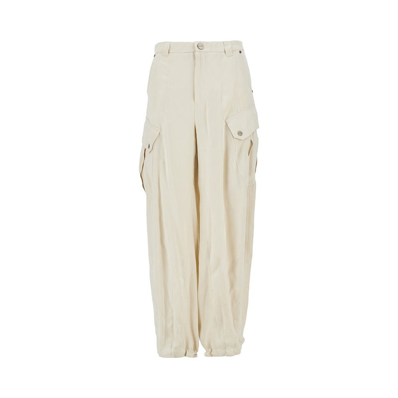 Pinko Pinko Twill Cargo Pants Beige Women - World Class Fashion