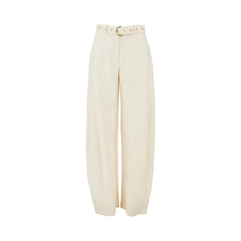 Pinko Pinko Panama Fabric Pants Beige Women - World Class Fashion