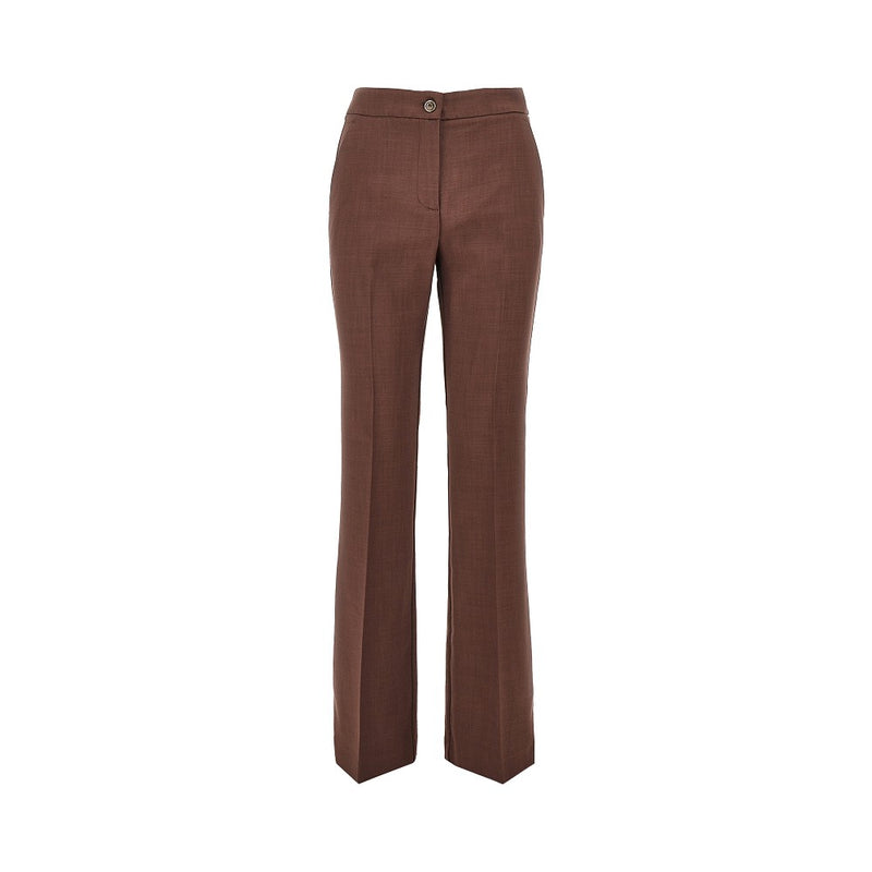 Pinko Pinko Stretch Viscose-blend Flared Pants Brown - World Class Fashion