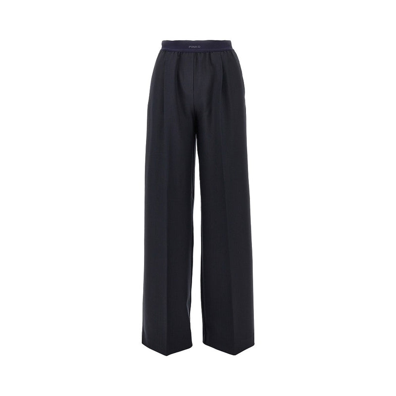 Pinko Pinko Stretch Wool-blend Wide-leg Pants Blue - World Class Fashion