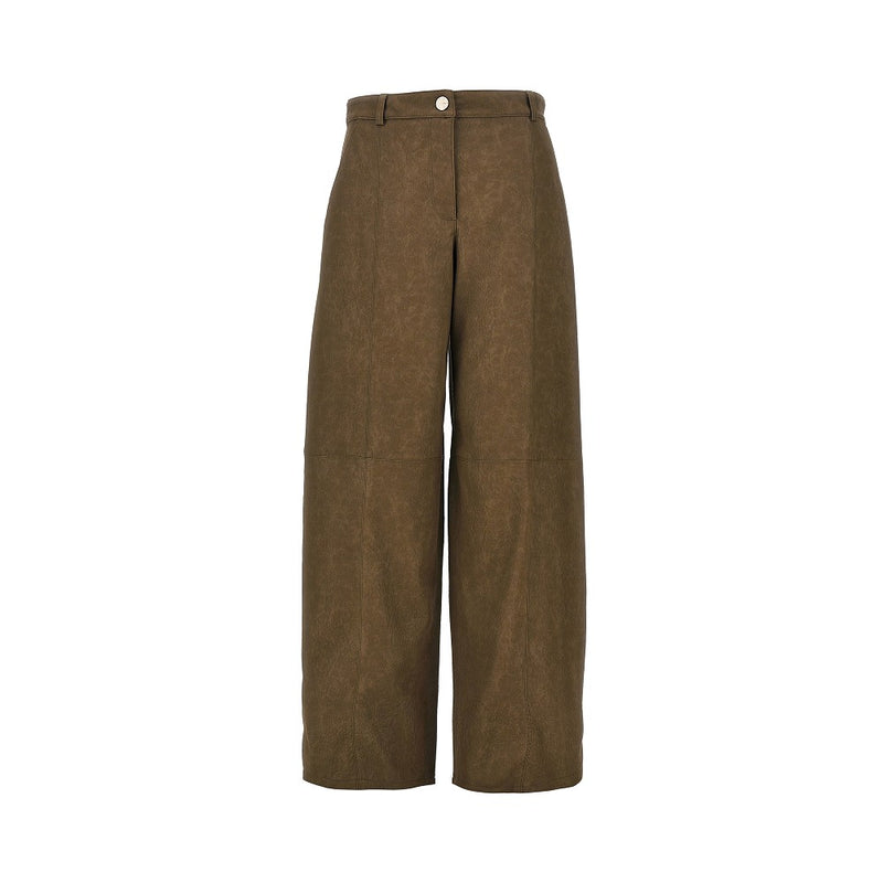 Pinko Pinko Nubuck-effect Fabric Pants Brown Women - World Class Fashion