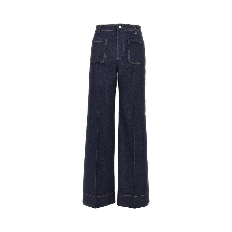 Victoria Beckham Victoria Beckham Alina Wide Leg Jeans Blue - World Class Fashion