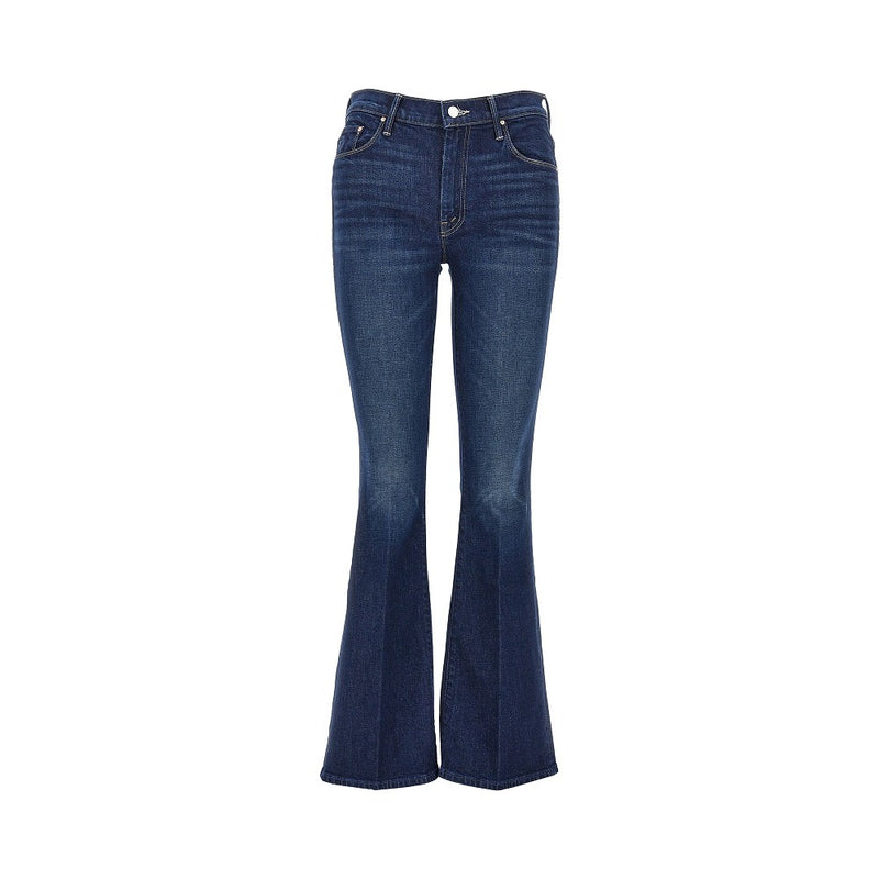 Mother Mother Stretch Cotton Denim Flared Jeans Blue - World Class Fashion